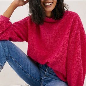 Anthropologie Porridge Brynne Sherpa Mock Neck Blouson Pullover Sweater Shirt